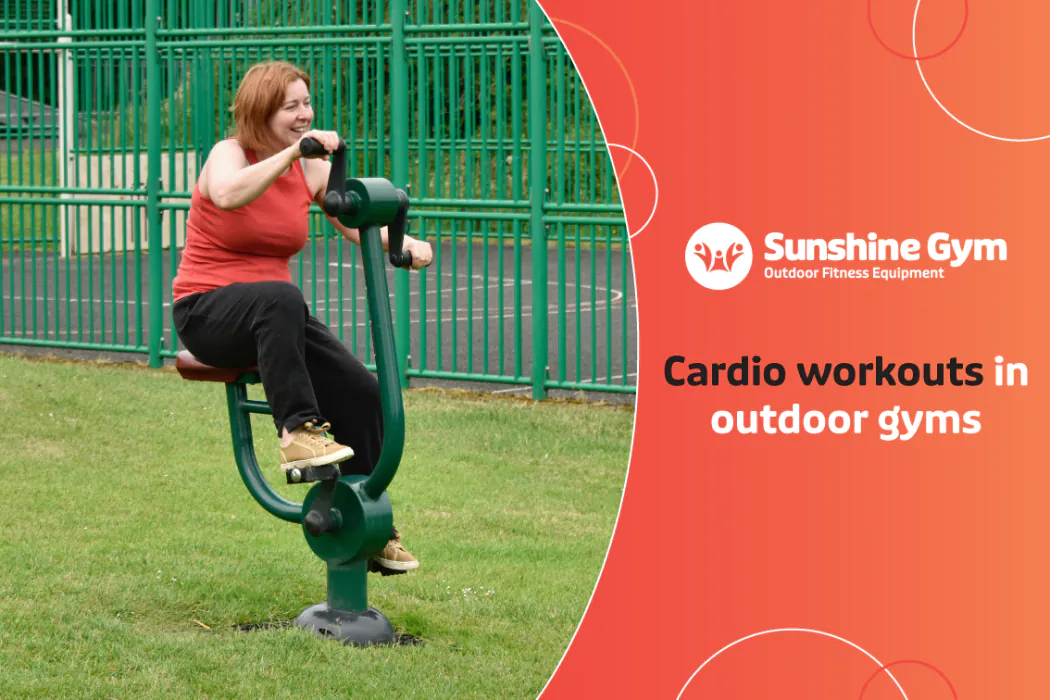 Outdoor gym equipment for a cardio workout