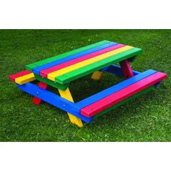 Teeny Tot Recycled Plastic Picnic Bench - Rainbow